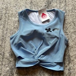 Rumble Boxing x Onzie Baby Blue Twist Top size S/M NWT